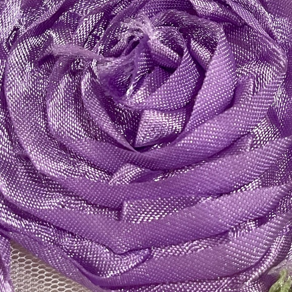 American Princess Ivory and Purple Rosette Dress with Cardigan - Picture 11 of 11